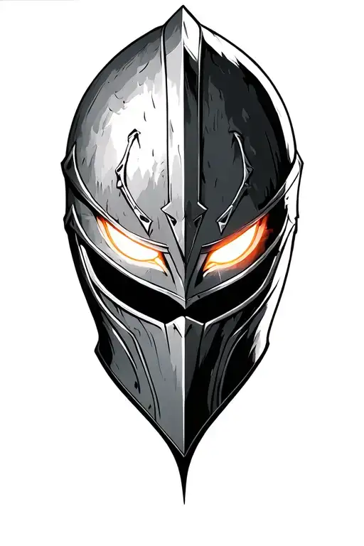 Knight With Open Helm And Glowing Eyes