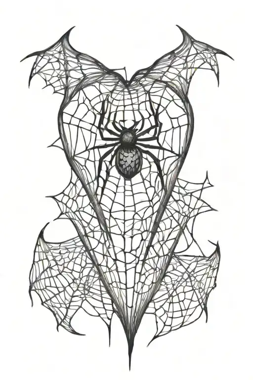 Spider Web Heart Shape