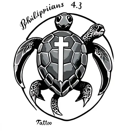 Philippians 4 13 With Cross And Turtle