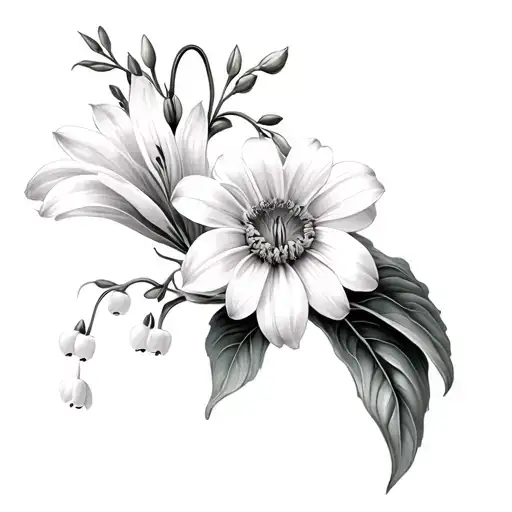 Lily Of The Valley And Crysanthemum In A Wrap Around Style