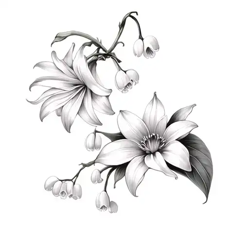 Lily Of The Valley And Crysanthemum In A Small And Long Wrap Around Style