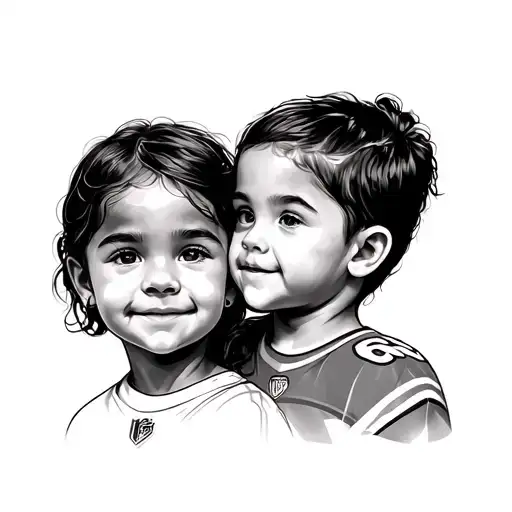 Footbal Family Son Daughter