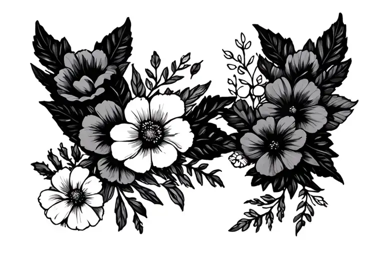 January Birth Flowers Half Wreath