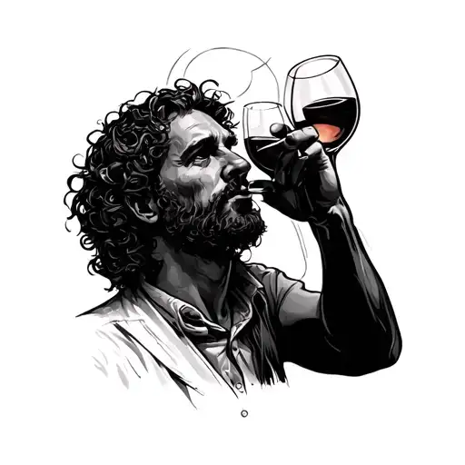 Man Who Drinks Wine With The Astrological Sign Aquarius