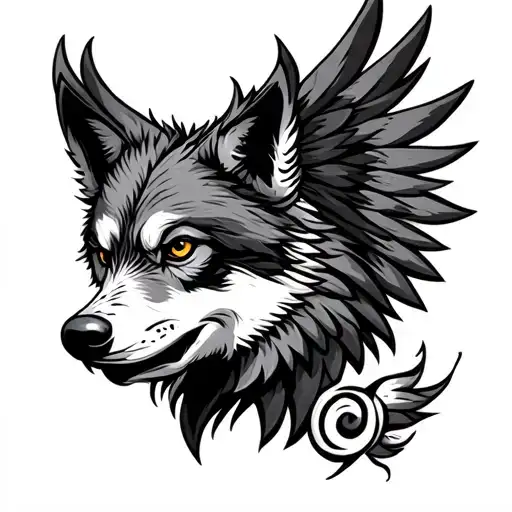 Tribal Wolf Eagle