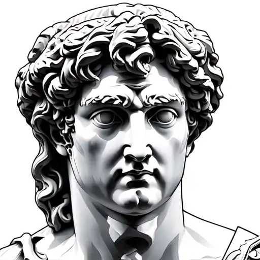 Roman Head Statue With Black Eyes