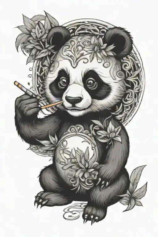 Panda Smoking Weed