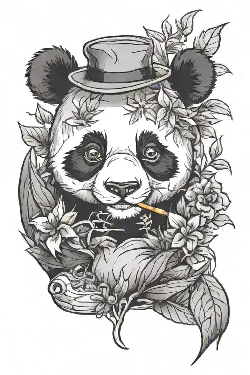 Panda Smoking Weed