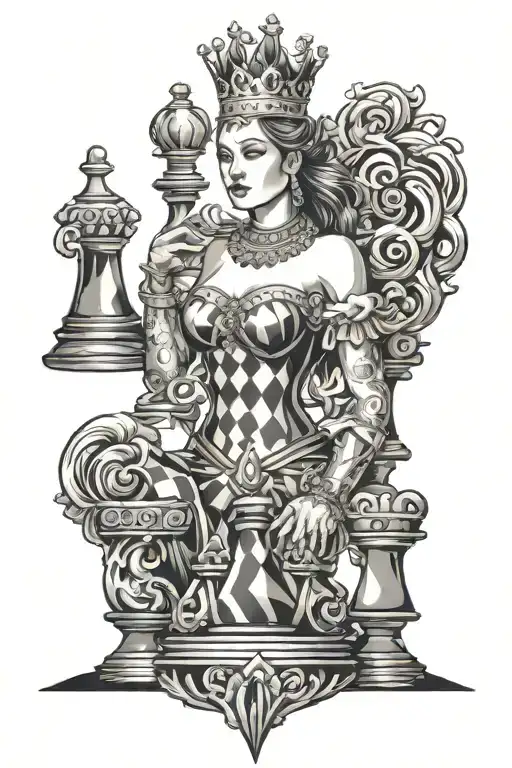 Chess Queen Chess Tower Surrounded