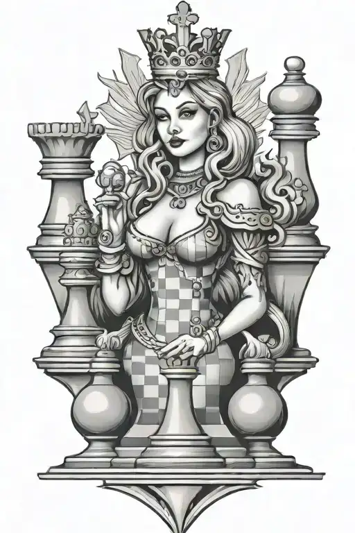 Chess Queen Chess Tower Surrounded