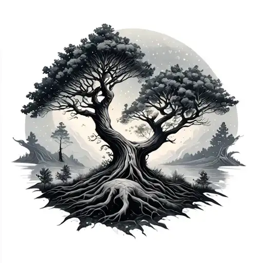 Space Nature Elements Like Trees