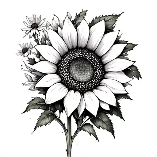 Sunflower And Wild Flowers Intertwined