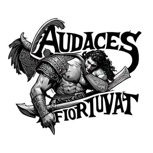 Roman Gladiator With The Phrase Audaces Fortuna Juvat