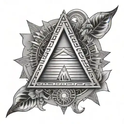 Egyptian Pyramid Ankh And Sun