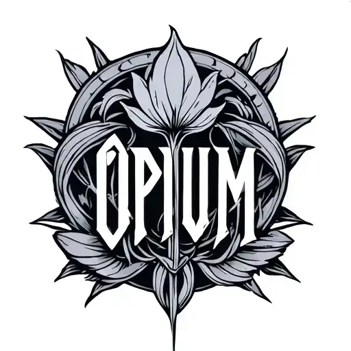 Opium Label Logo Dark Cyber Sigilism Style
