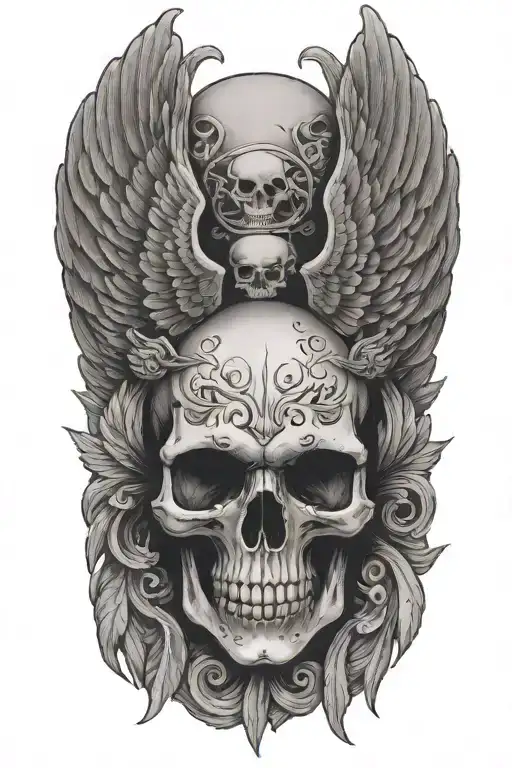 A Single Skull With Wings