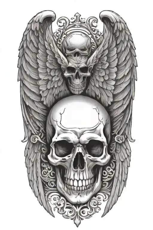 A Single Skull With Wings