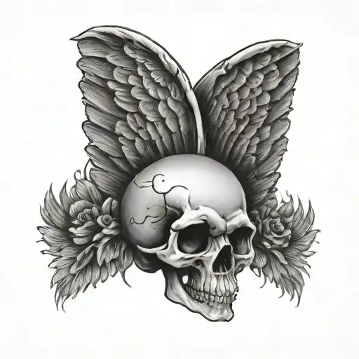 A Single Skull With Wings