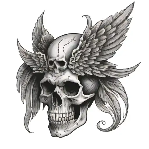A Single Skull With Wings