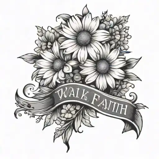 Walk By Faith With Daisy Flowers Intertwined