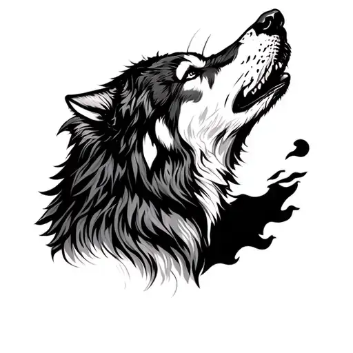 Decaing Wolf Howling At The Moon