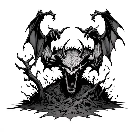 Demon Arms Coming Out Of Ground