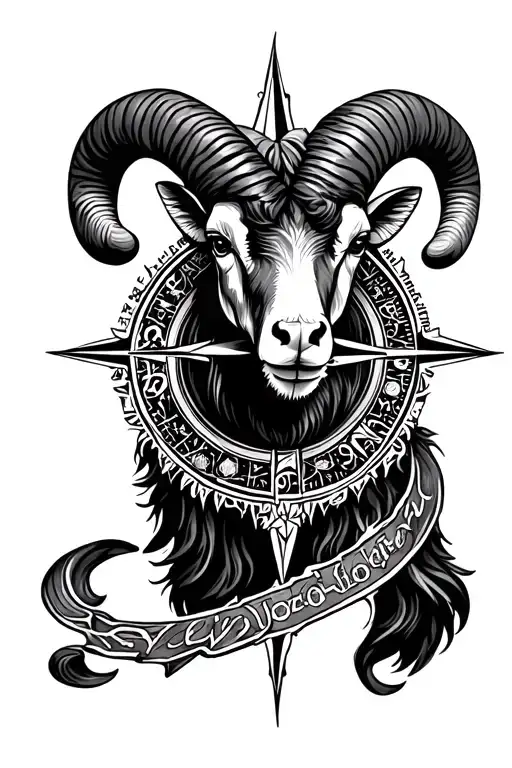Capricorn Ram Compass Surrounded