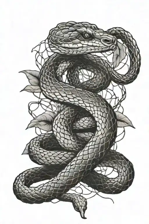 Snake Crossed In The Net