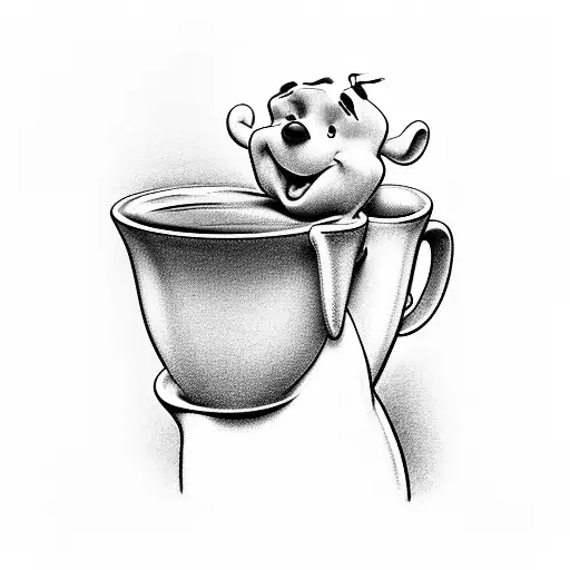 Winnie The Pooh Sitting On A Coffee Mug
