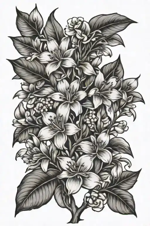 Impala Lilly Tree Branches And Flowers