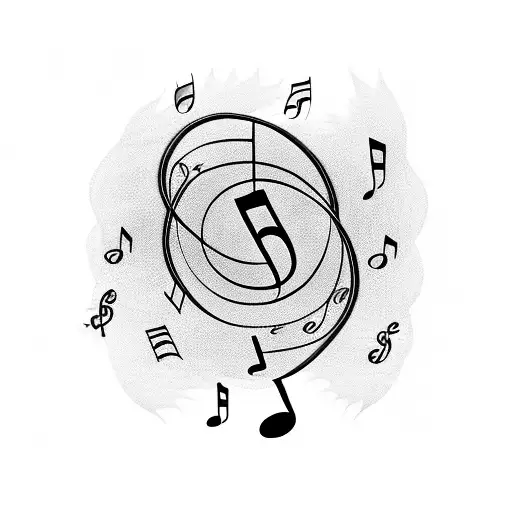 A Music Note Made Of Intertwined Branches And Leaves