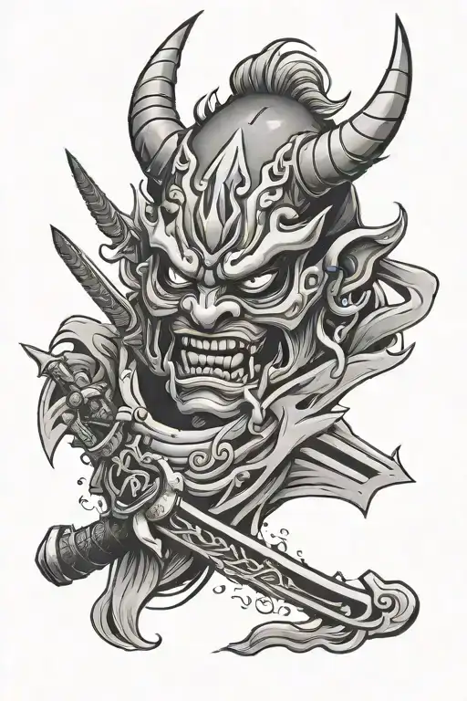 Oni Mask With Sword
