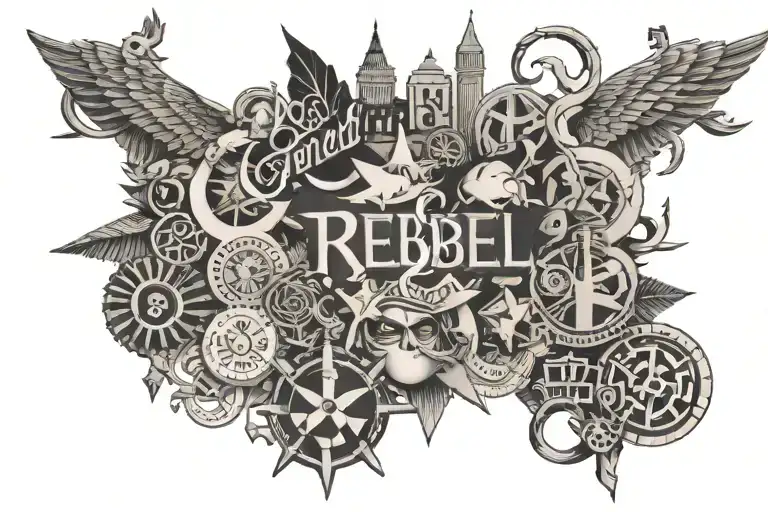 Word Rebel Themed Collage