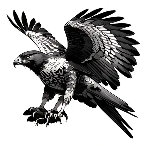 Egyptian Falcon Hunting In Flight