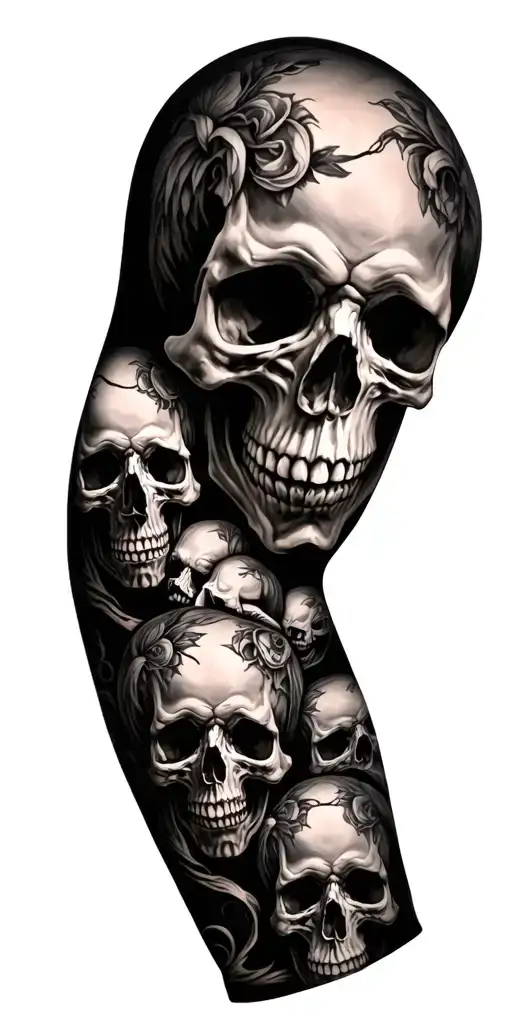 Lots Of Skulls Arm Sleeve