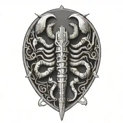 Scorpion Intertwined With A Sword