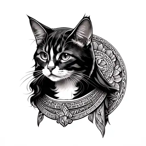 Cat As Greek Goddess Athena