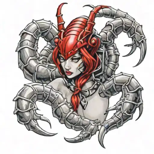 Sexy Red Head Girl As A Scorpion