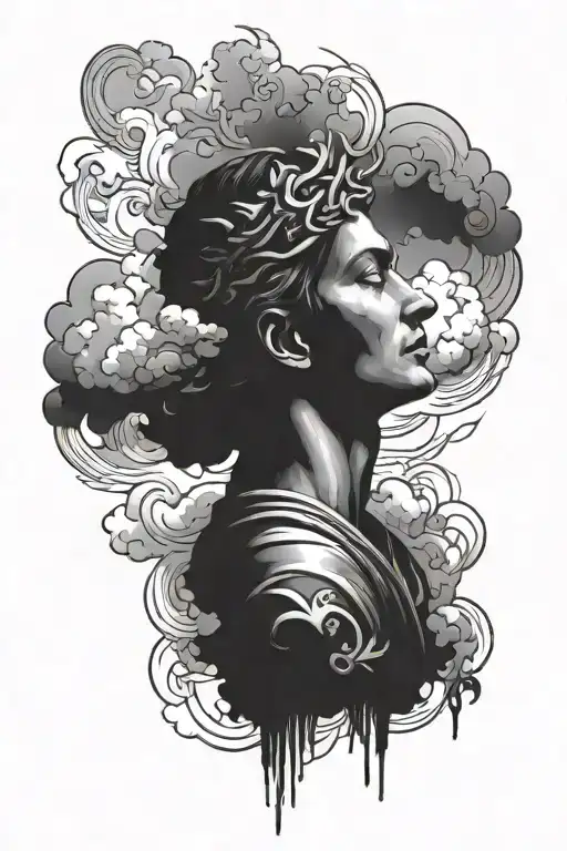 Christian God With Clouds