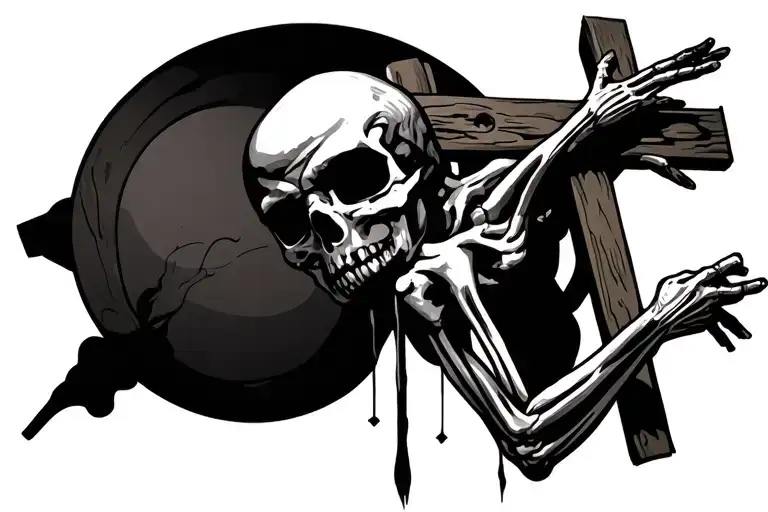 Crucified Skeleton Body