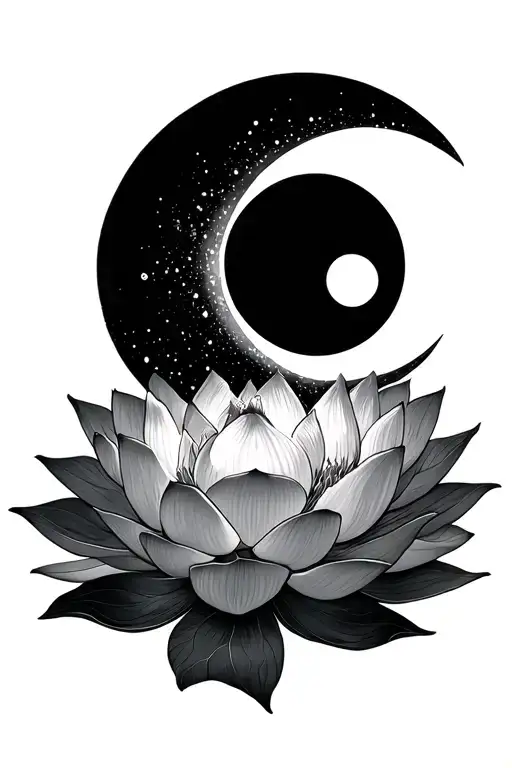 Lotus Flower Moon With A Semicolon