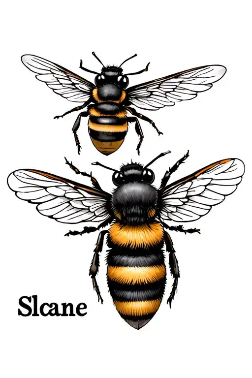 Bee And Angel Wing With Name Sloane