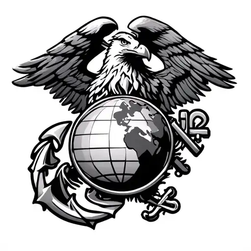 Usmc Eagle Globe And Anchor Heavy Metal Style