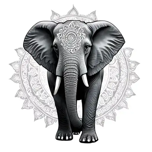Mandala Elephant Standing