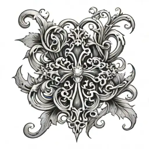 Chrome Heart Crosses With Vines Wrapped Around Them