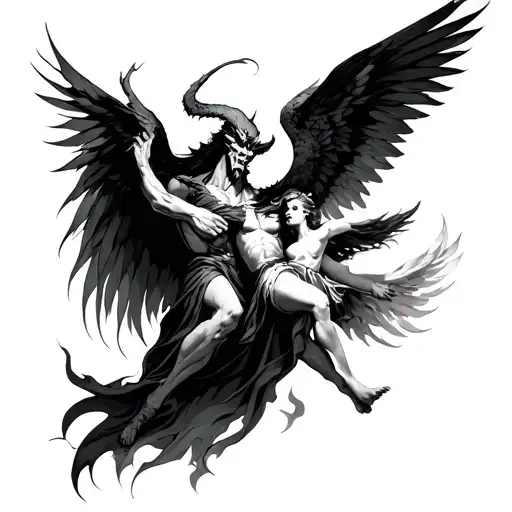 Demon And Angel Fighting