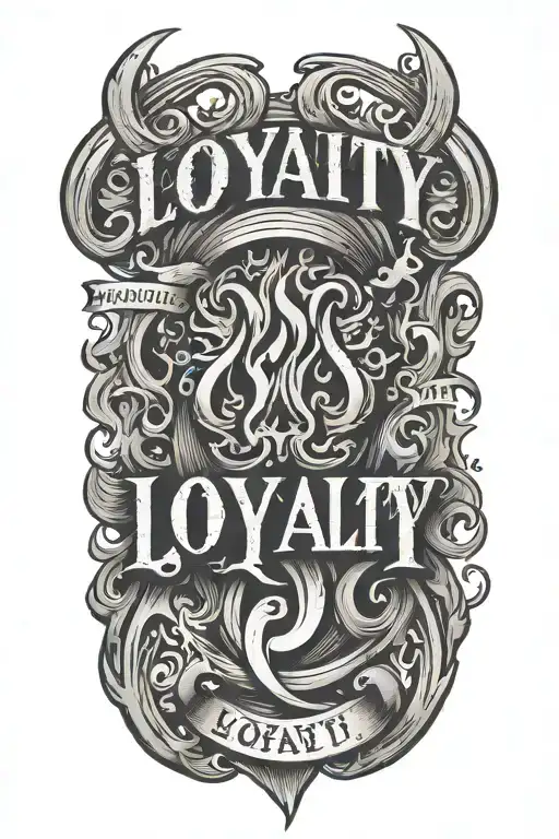 The Word Loyalty With Flames