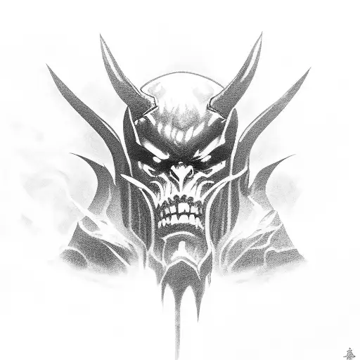 A Dark And Menacing Demon Wielding A Dota Weapon