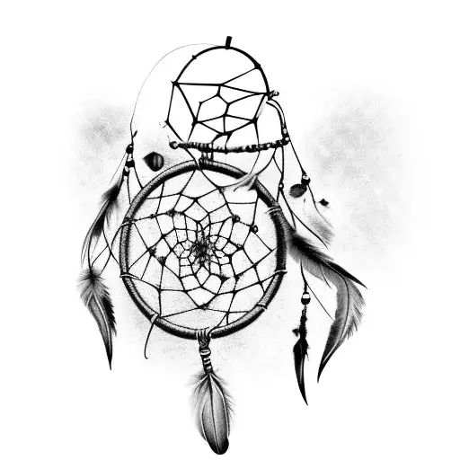 Crossed Hatchets Inside A Dreamcatcher