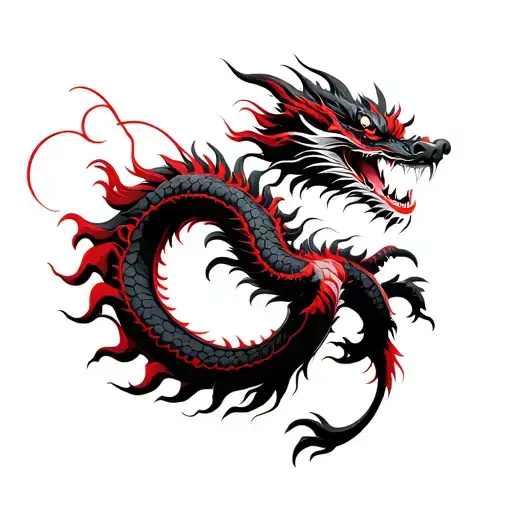 A Red Chinese Dragon